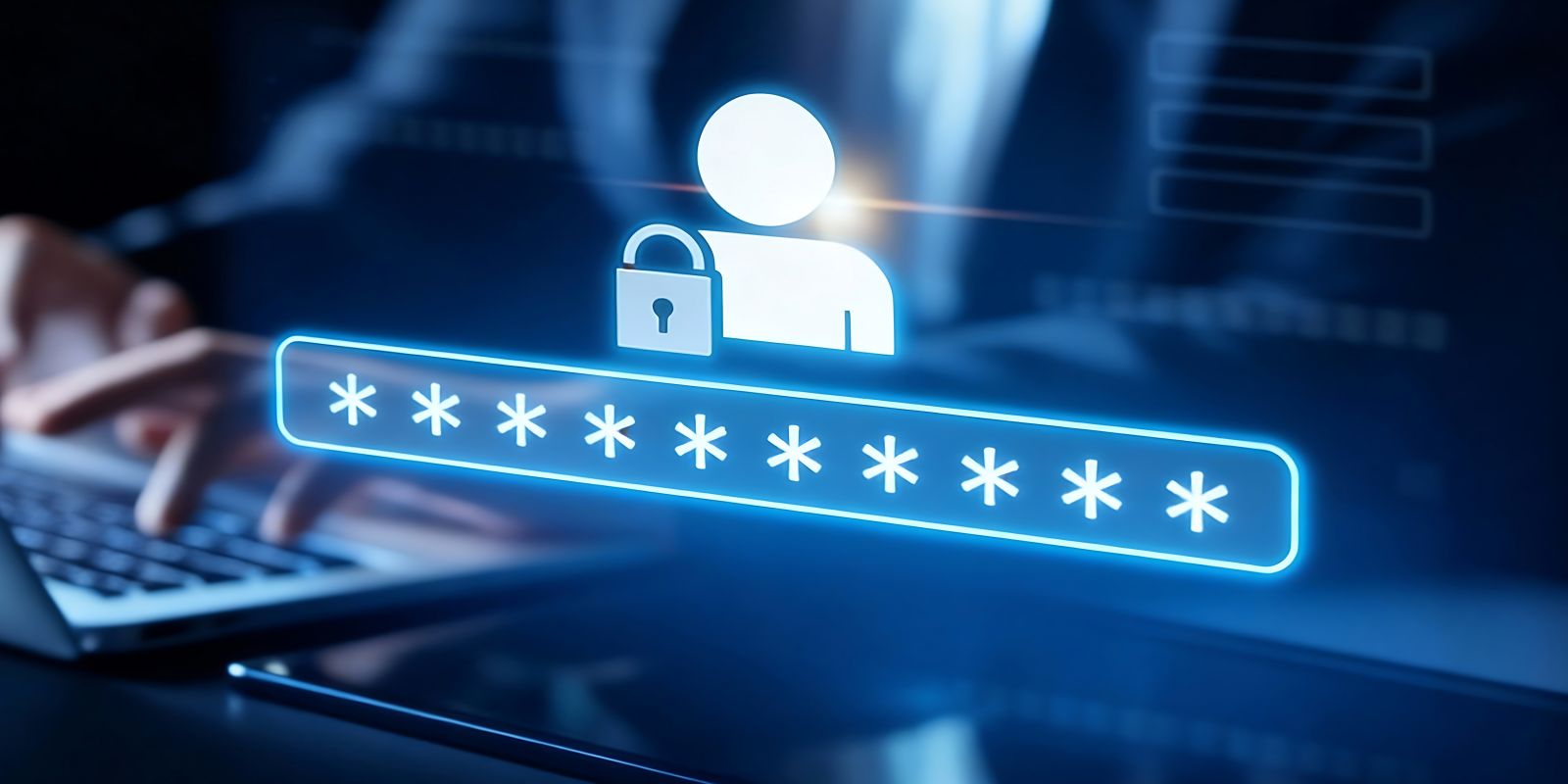 User authentication and password protection concept showing secure login, privacy safeguard, data protection, access control,digital identity verification cyber security defocused