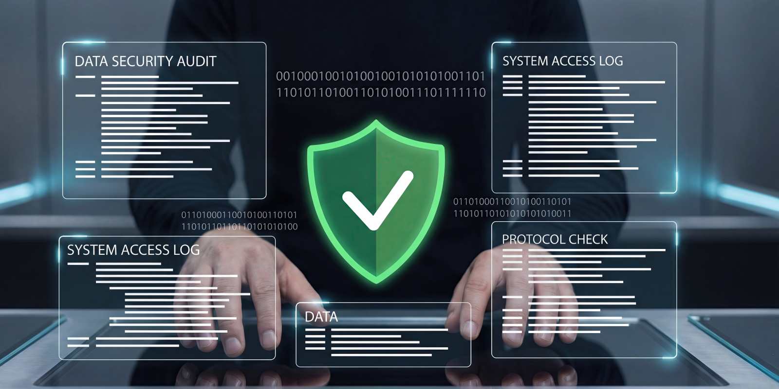 check panels representing cybersecurity secure system engineering