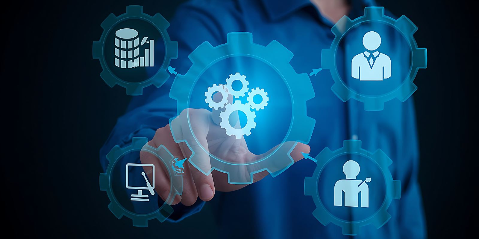 user management representing interconnected cybersecurity processes and tools