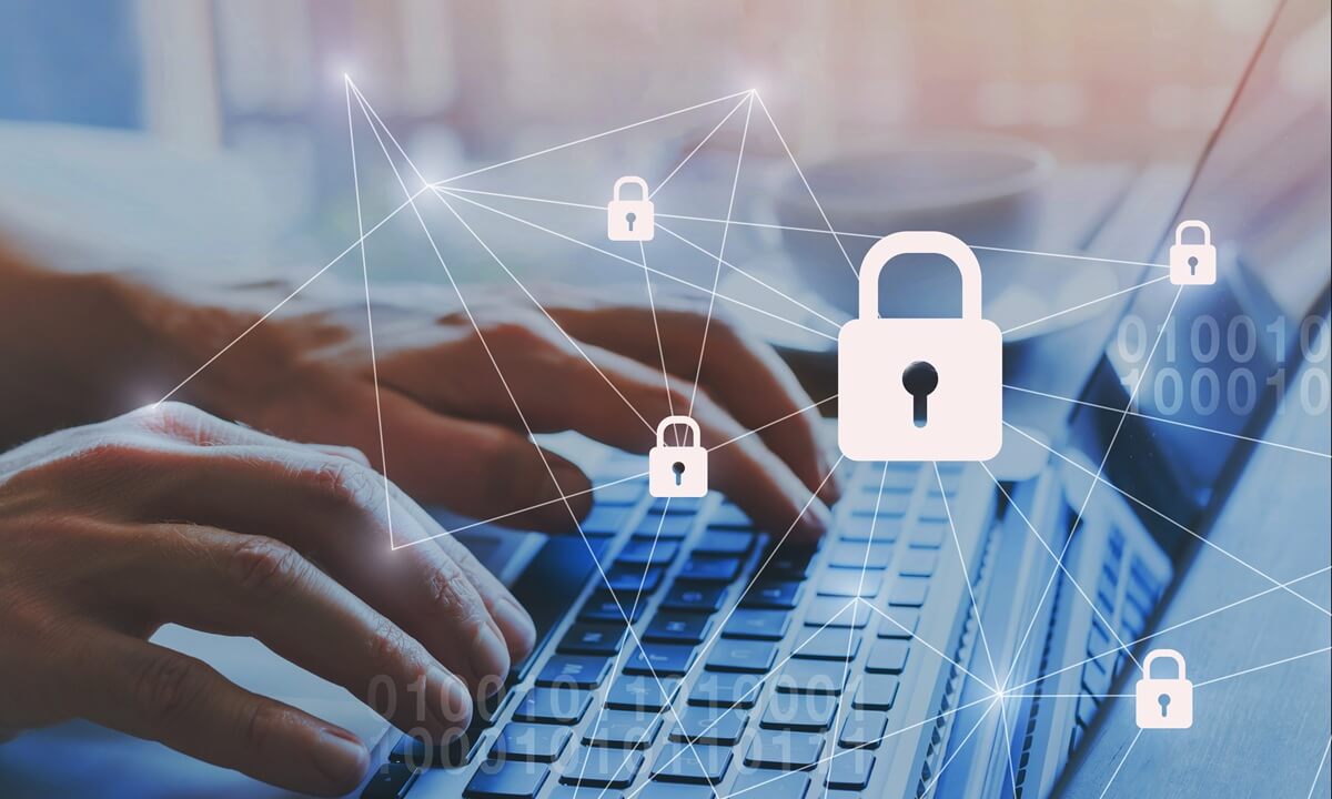 internet security and data protection concept, blockchain and cybersecurity