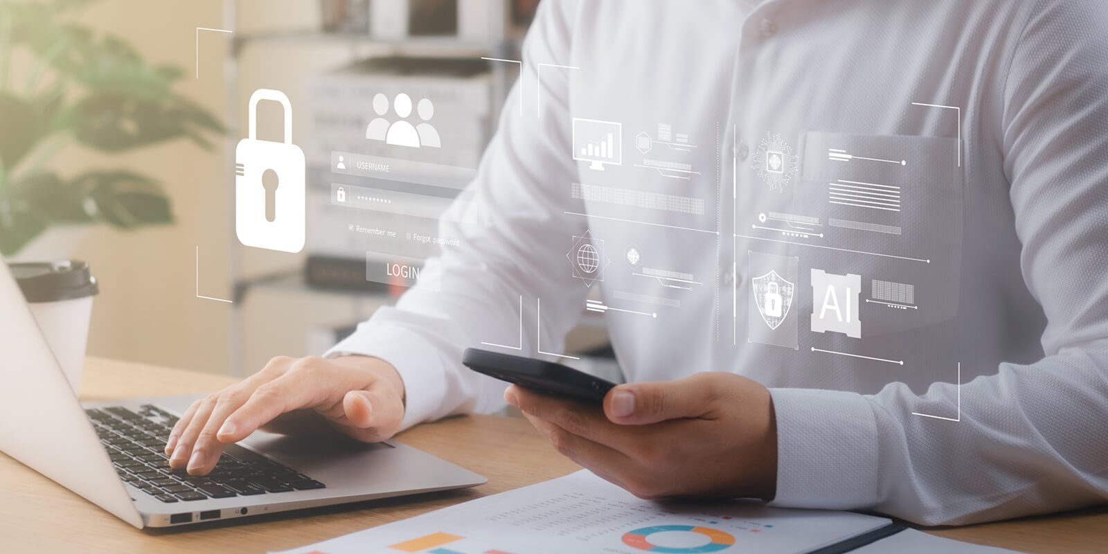 cybersecurity concept Global network security technology