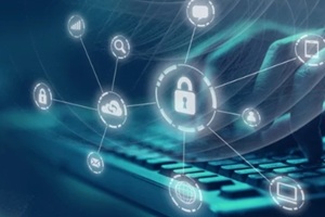 personal data and information security. Internet and networking security system concept background