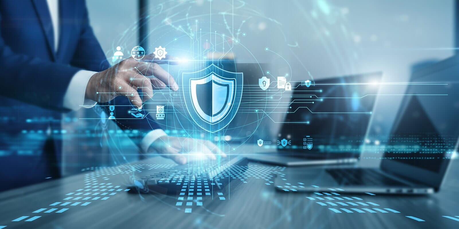 expert working on computer cybersecurity to block digital threats